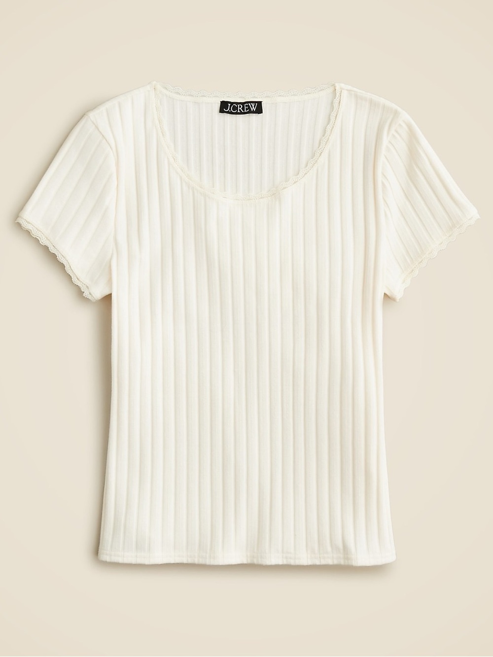 J. Crew Pointelle Short Sleeve T-Shirt White Large